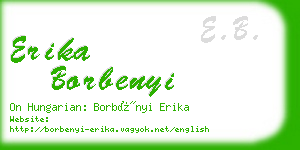 erika borbenyi business card